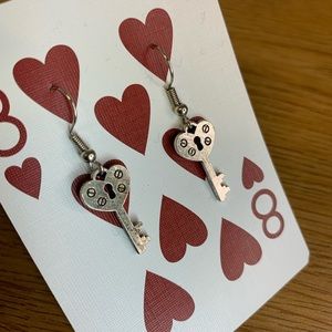 Small Silver Key Earrings